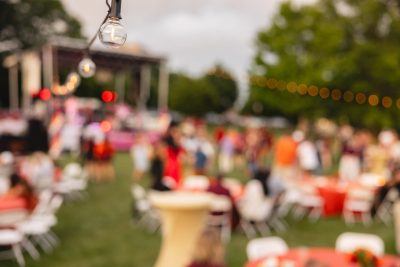 Hokies gather on the drillfield for food, music, and fun