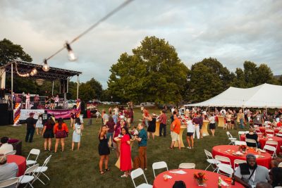 Hokies gather on the drillfield for food, music, and fun