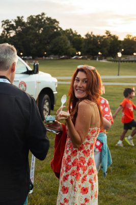 Hokies gather on the drillfield for food, music, and fun