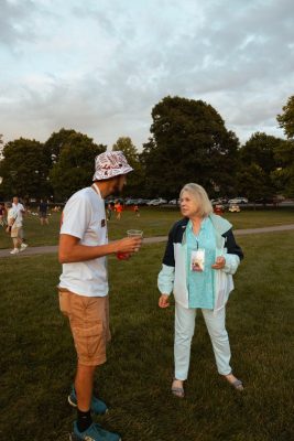 Hokies gather on the drillfield for food, music, and fun