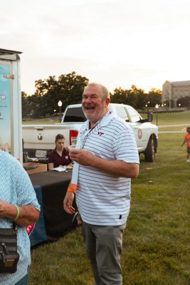 Hokies gather on the drillfield for food, music, and fun