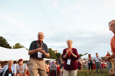 Hokies gather on the drillfield for food, music, and fun