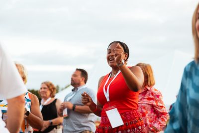 Hokies gather on the drillfield for food, music, and fun