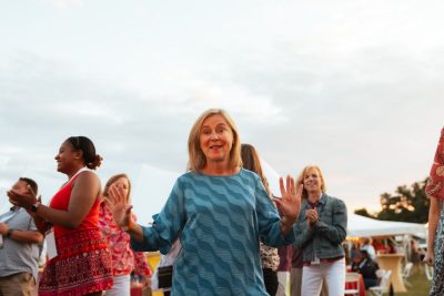 Hokies gather on the drillfield for food, music, and fun