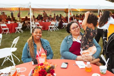 Hokies gather on the drillfield for food, music, and fun