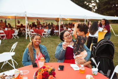 Hokies gather on the drillfield for food, music, and fun