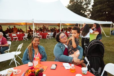 Hokies gather on the drillfield for food, music, and fun