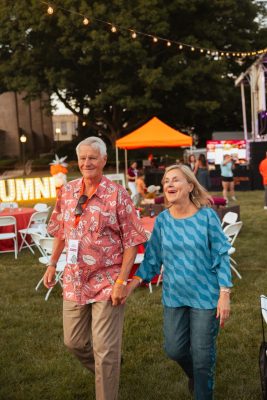 Hokies gather on the drillfield for food, music, and fun