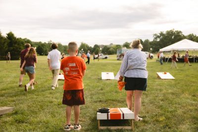 Hokies gather on the drillfield for food, music, and fun