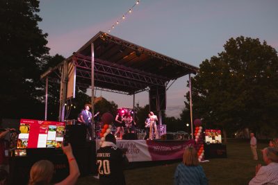 Hokies gather on the drillfield for food, music, and fun