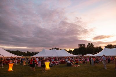 Hokies gather on the drillfield for food, music, and fun