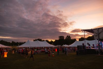 Hokies gather on the drillfield for food, music, and fun