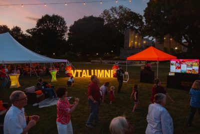 Hokies gather on the drillfield for food, music, and fun