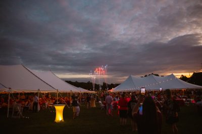 Hokies gather on the drillfield for food, music, and fun