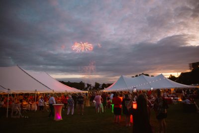 Hokies gather on the drillfield for food, music, and fun