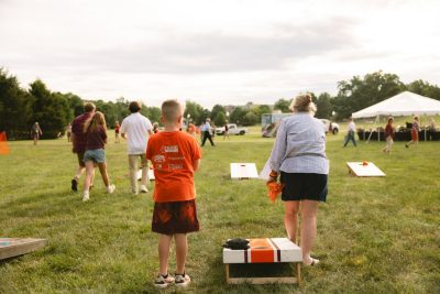 Hokies gather on the drillfield for food, music, and fun