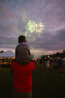 Hokies gather on the drillfield for food, music, and fun