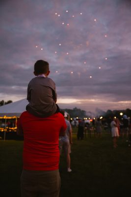 Hokies gather on the drillfield for food, music, and fun