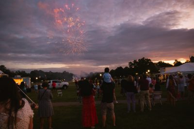 Hokies gather on the drillfield for food, music, and fun