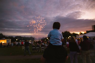 Hokies gather on the drillfield for food, music, and fun