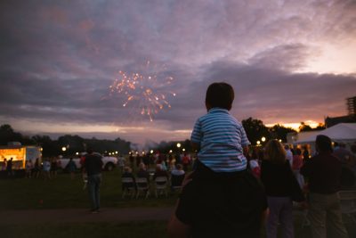 Hokies gather on the drillfield for food, music, and fun