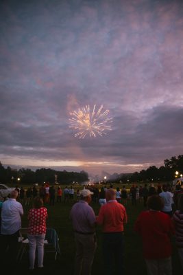 Hokies gather on the drillfield for food, music, and fun