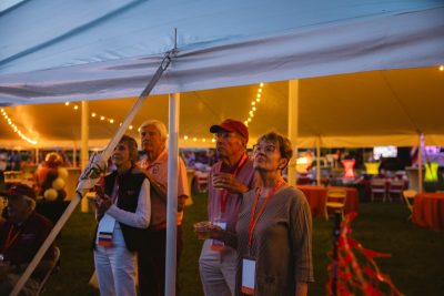 Hokies gather on the drillfield for food, music, and fun