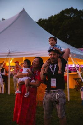 Hokies gather on the drillfield for food, music, and fun