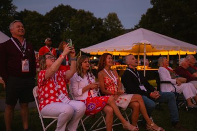 Hokies gather on the drillfield for food, music, and fun