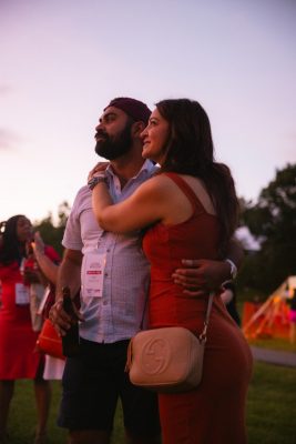 Hokies gather on the drillfield for food, music, and fun