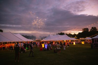 Hokies gather on the drillfield for food, music, and fun