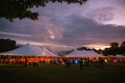 Hokies gather on the drillfield for food, music, and fun