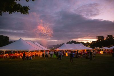 Hokies gather on the drillfield for food, music, and fun