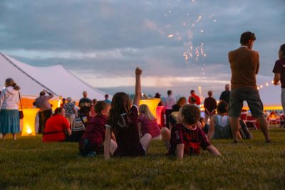 Hokies gather on the drillfield for food, music, and fun