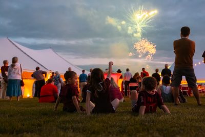 Hokies gather on the drillfield for food, music, and fun