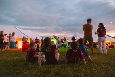 Hokies gather on the drillfield for food, music, and fun