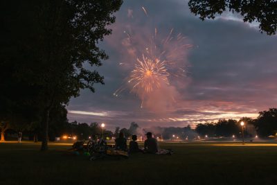 Hokies gather on the drillfield for food, music, and fun