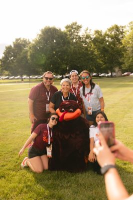 Hokies gather on the drillfield for food, music, and fun