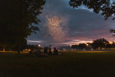 Hokies gather on the drillfield for food, music, and fun