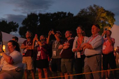 Hokies gather on the drillfield for food, music, and fun