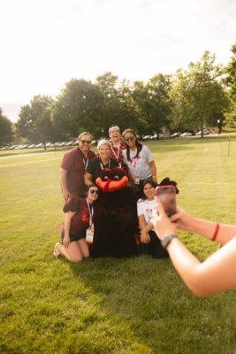 Hokies gather on the drillfield for food, music, and fun