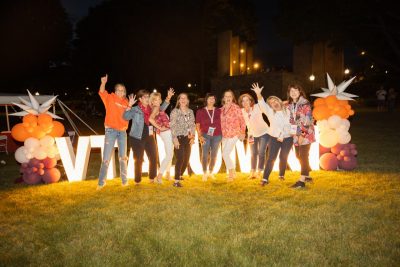 Hokies gather on the drillfield for food, music, and fun