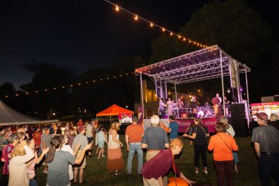 Hokies gather on the drillfield for food, music, and fun