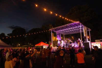 Hokies gather on the drillfield for food, music, and fun