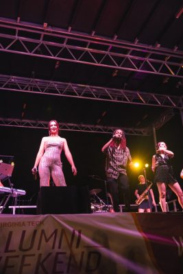 Hokies gather on the drillfield for food, music, and fun