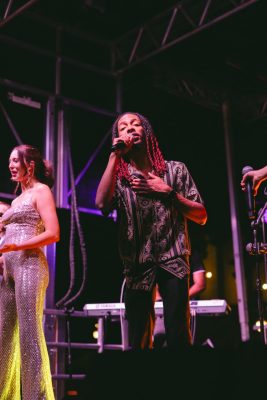 Hokies gather on the drillfield for food, music, and fun