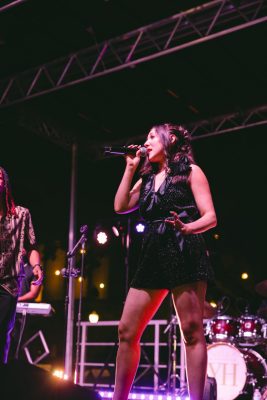 Hokies gather on the drillfield for food, music, and fun