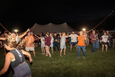 Hokies gather on the drillfield for food, music, and fun