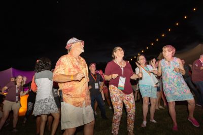 Hokies gather on the drillfield for food, music, and fun