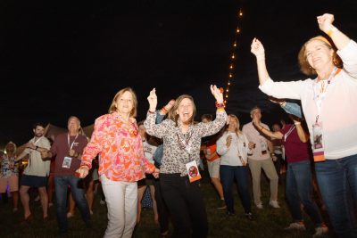 Hokies gather on the drillfield for food, music, and fun